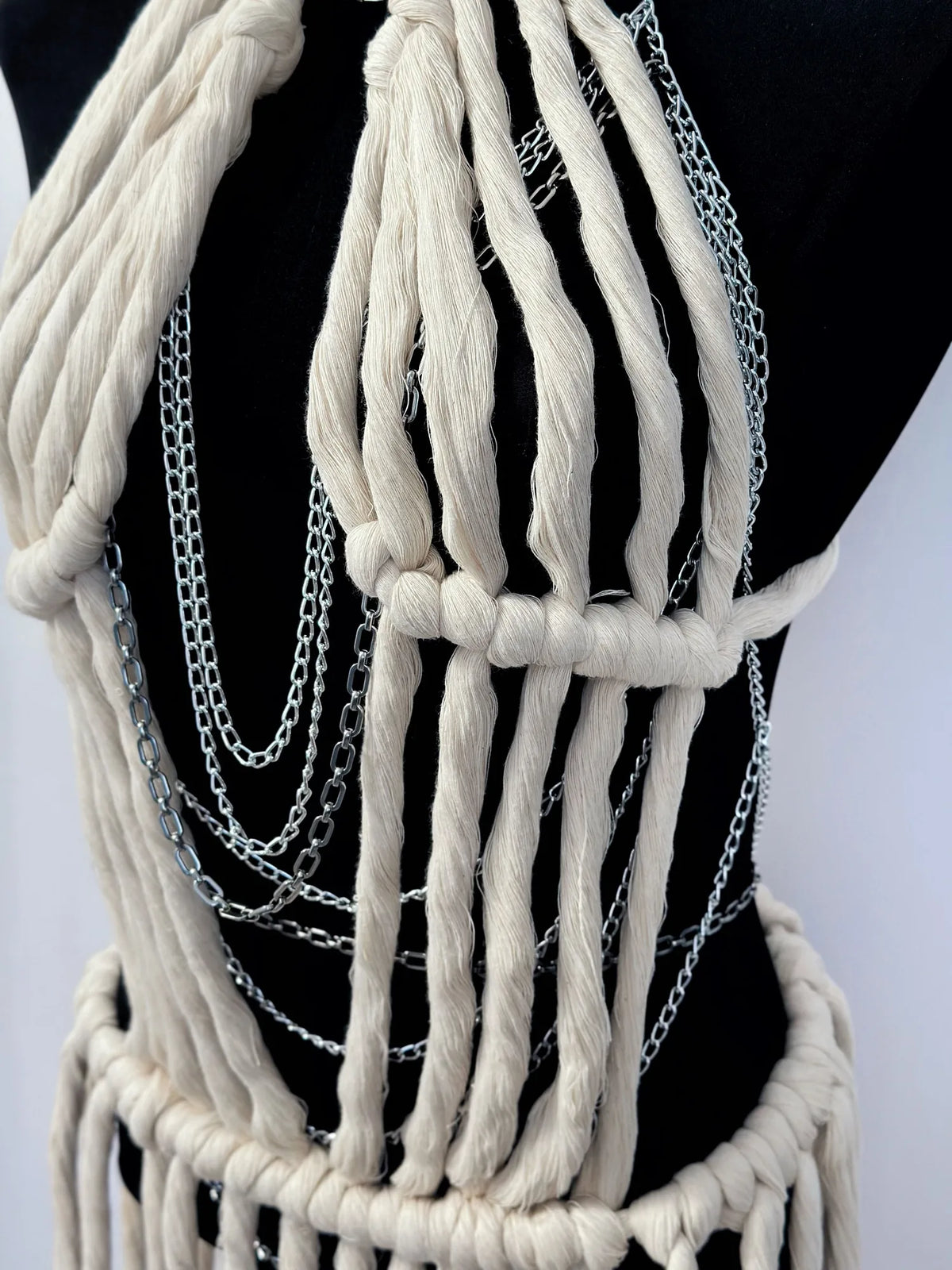 Amalfi Handmade Knotted Cotton Maxi Dress – Boho Resort Dress – product view 3