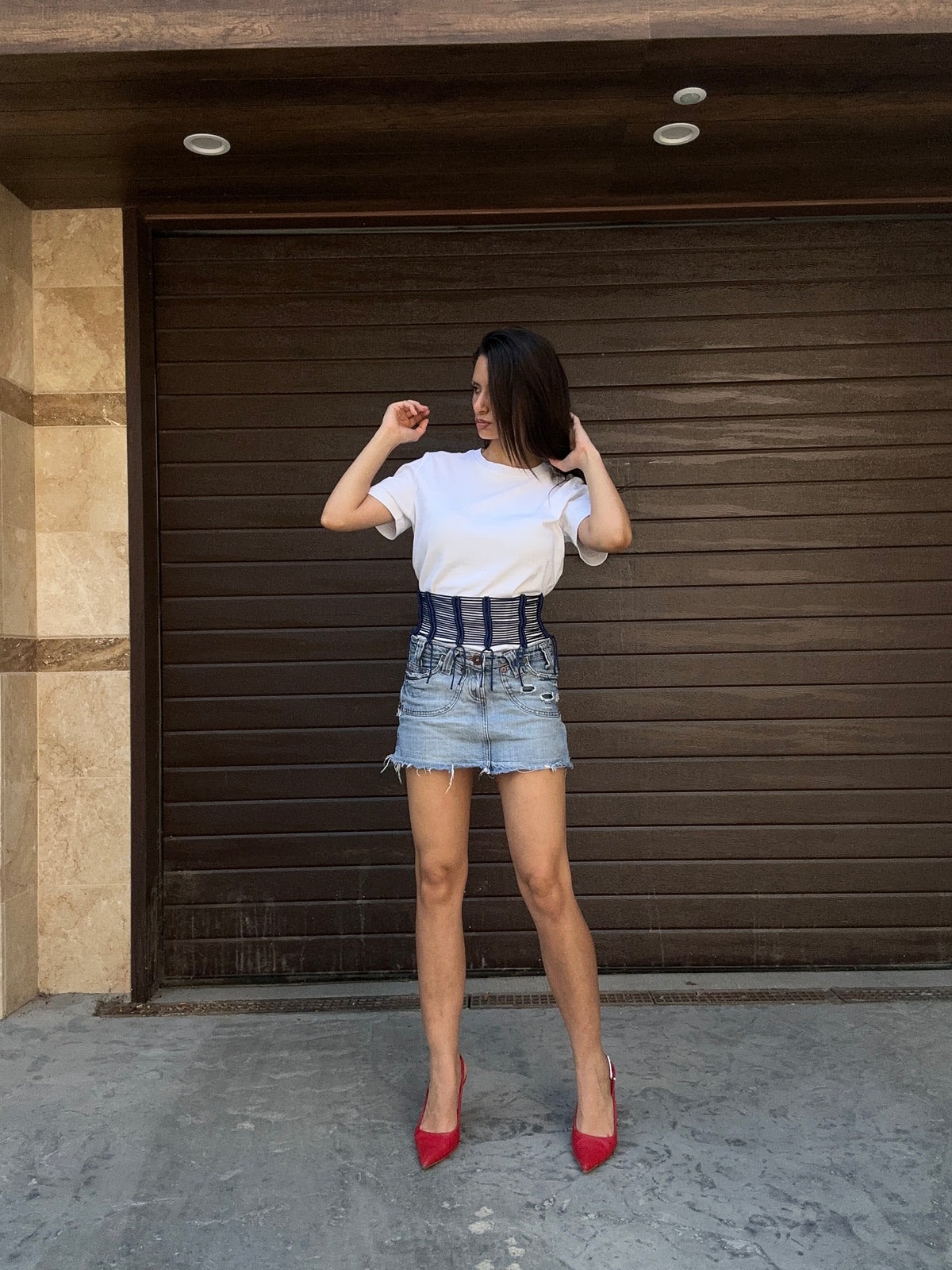 SANTORINI — Wide Lace-Up Corset Belt