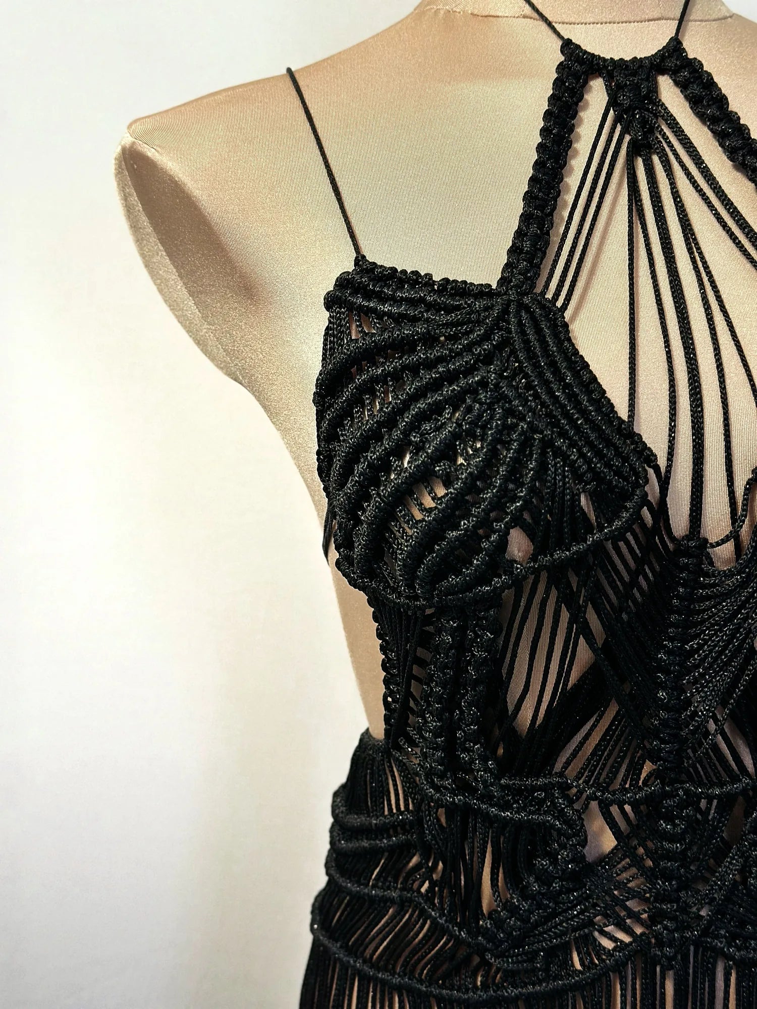 Paris Fringe Evening Maxi Dress – Bustier Elegant Gown – product view 2