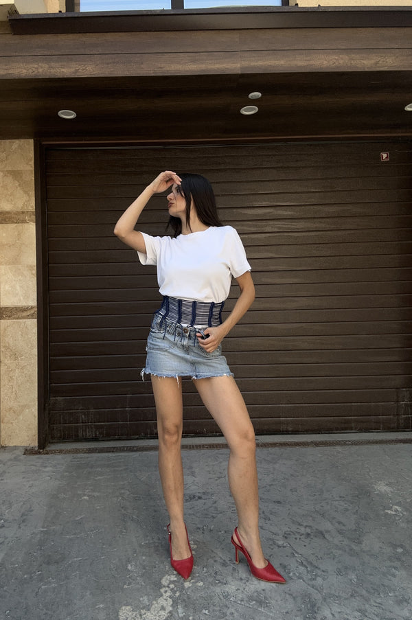 SANTORINI — Wide Lace-Up Corset Belt