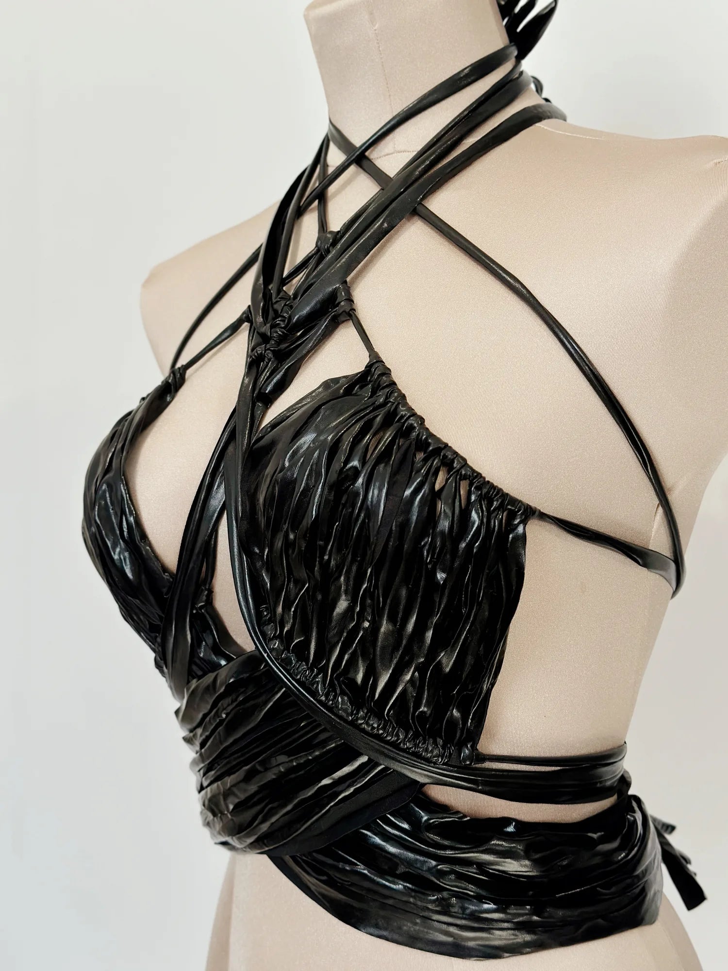 Nox Metallic Corset Top – Handcrafted Sculptural Neckline Top – High-End Club Couture & Night Out Statement Piece 2026 – product view 5