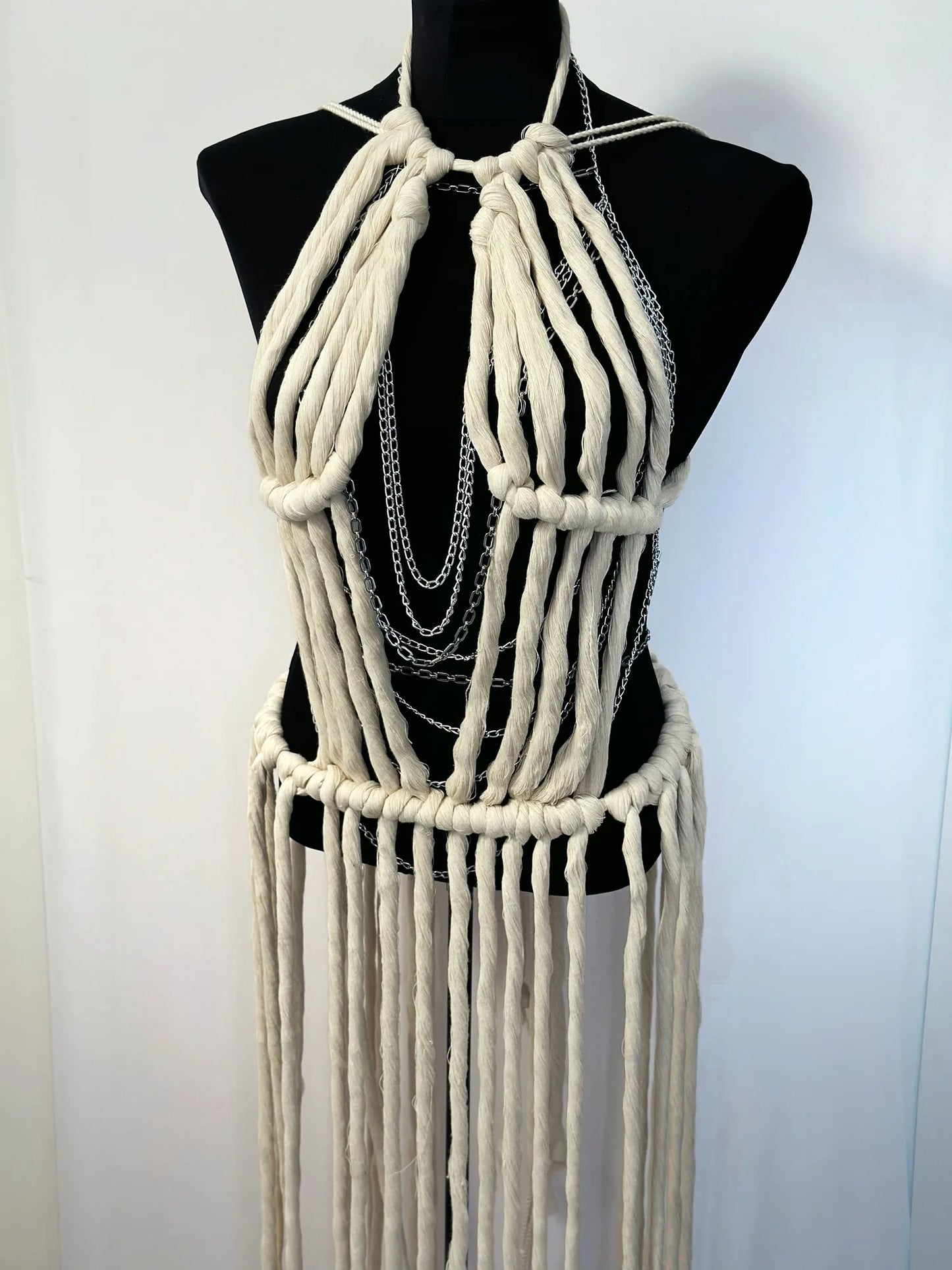 Amalfi Handmade Knotted Cotton Maxi Dress – Boho Resort Dress – product view 4