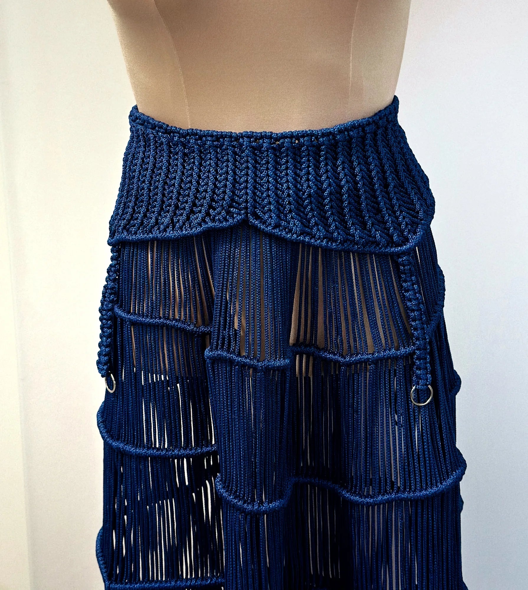 Positano Beach Corset Belt & Fringe Maxi Skirt Set – Luxury Two-Piece Statement Outfit for Elegant Evening, Formal & Resort Wear – product view 4