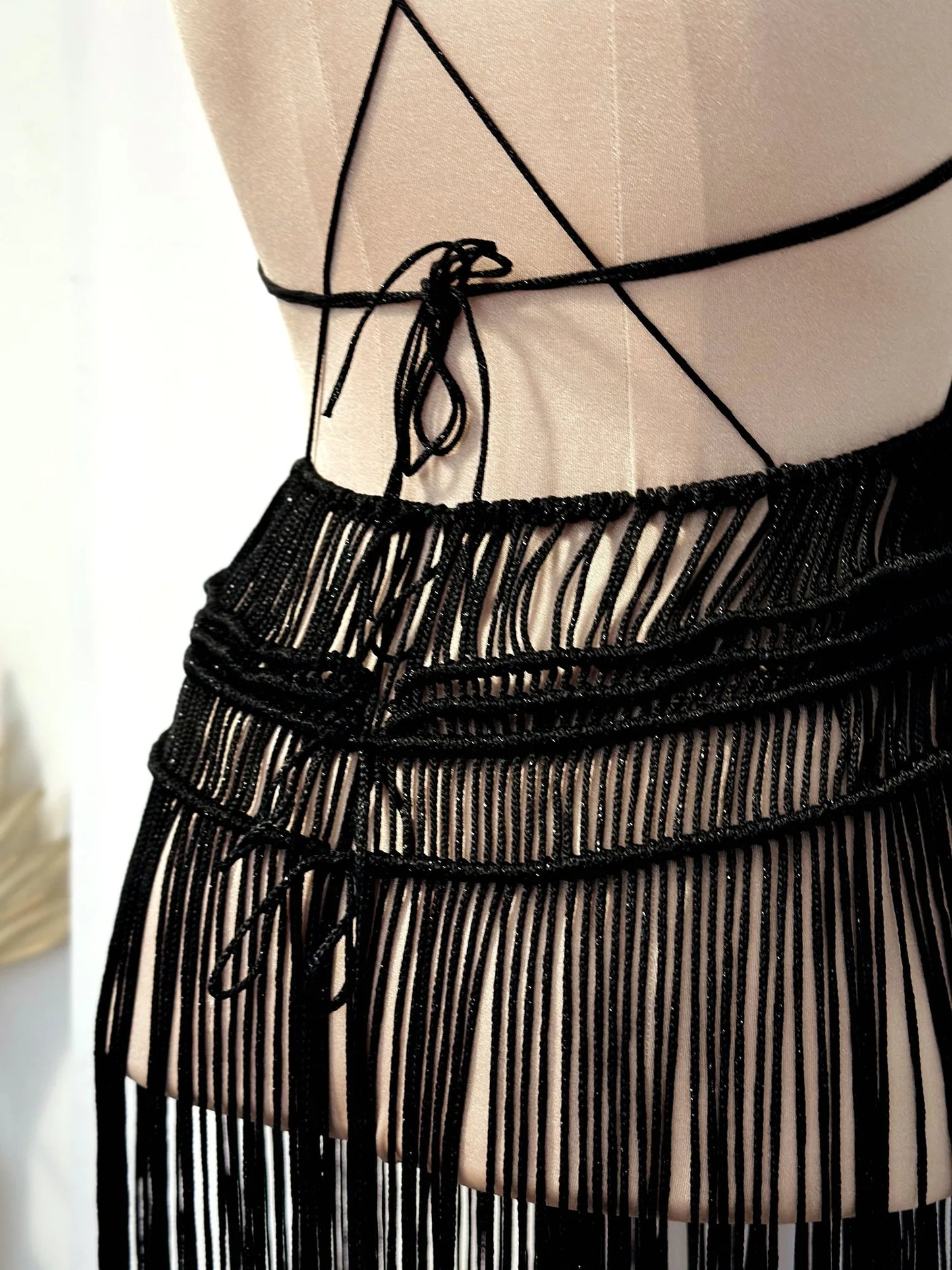Paris Fringe Evening Maxi Dress – Bustier Elegant Gown – product view 5