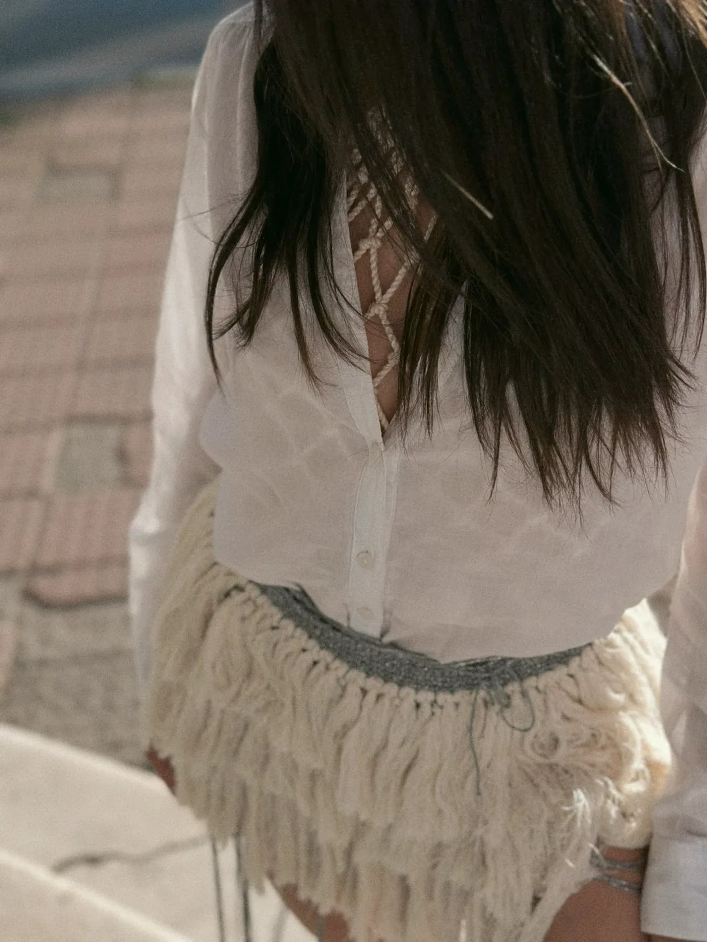 Chic - Boho Handmade Ruffled Fringe Mini Skirt – product view 3