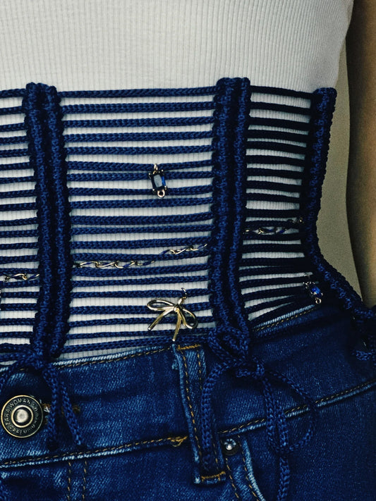 Women’s Wide Lace Up Corset Waist Belt "Santorini" – product view 1