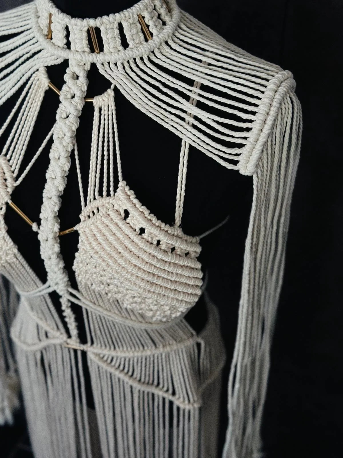AURORA Bamboo Set – Handmade Bamboo Dress & Choker, Summer Resort Party Wear – product view 2
