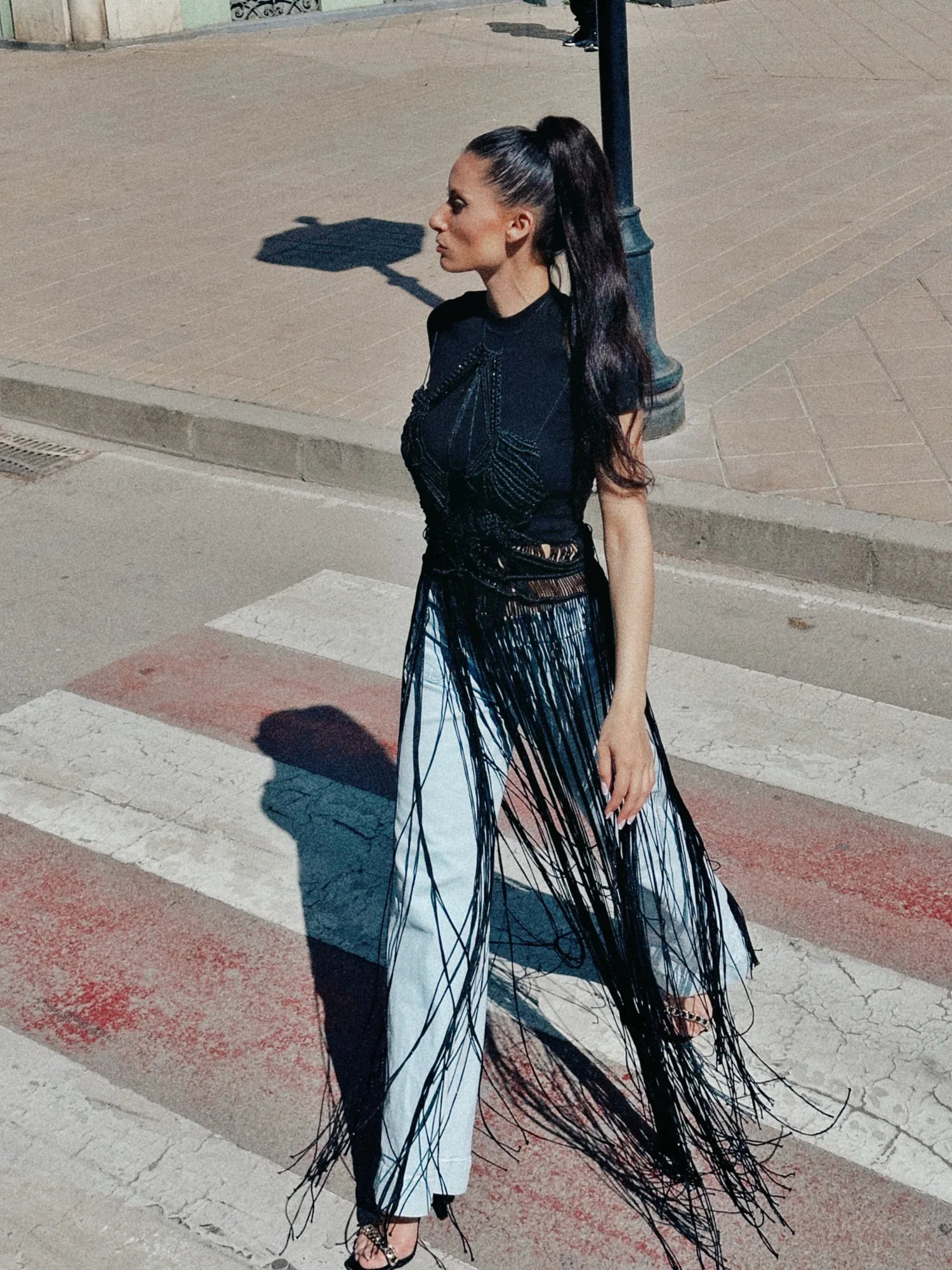 Paris Fringe Evening Maxi Dress – Bustier Elegant Gown – product view 1
