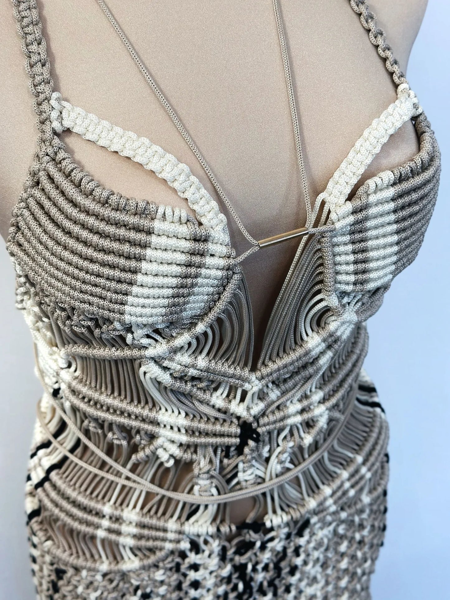 Mykonos Corset Mini  Boho  Dress  with Gold Detail I Party & Evening Look – product view 4